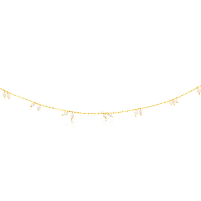 Grab Exquisite Jewelry At The Lowest Prices Sterling Silver Gold Plated Simulated Pearls 45cm Chain Grab Exquisite Jewelry At The Lowest Prices Sterling Silver Gold Plated Simulated Pearls 45cm Chain