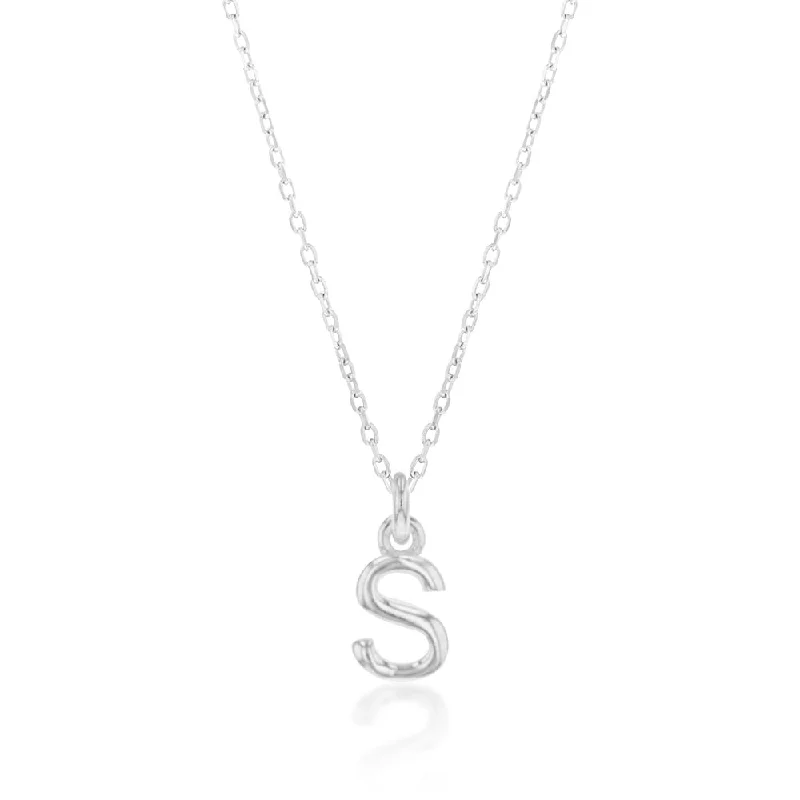 Seasonal Jewelry Deals – Elevate Your Style Sterling Silver Initial Letter "S" Pendant on 45cm Chain Seasonal Jewelry Deals – Elevate Your Style Sterling Silver Initial Letter "S" Pendant on 45cm Chain