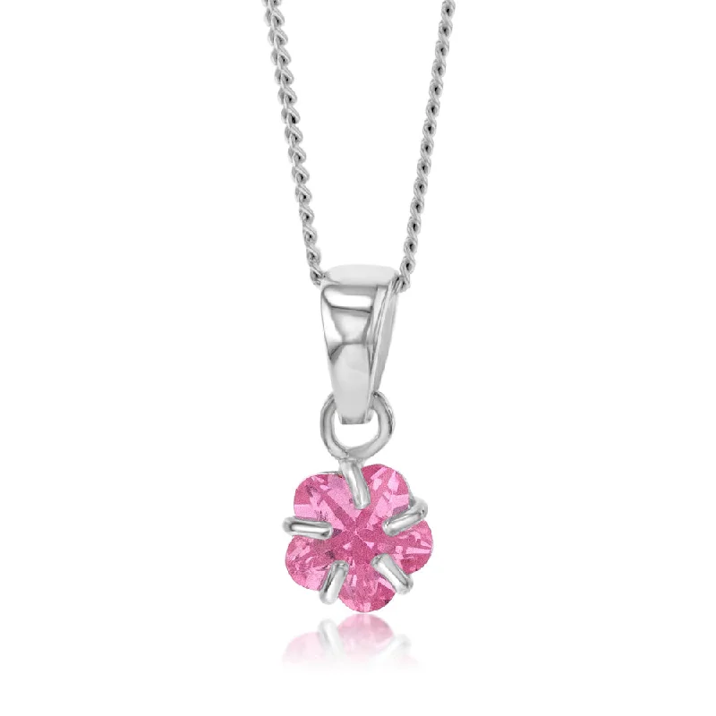 Breathtaking Jewelry, Breathtaking Prices Sterling Silver Pink Cubic Zirconia Pendant Breathtaking Jewelry, Breathtaking Prices Sterling Silver Pink Cubic Zirconia Pendant
