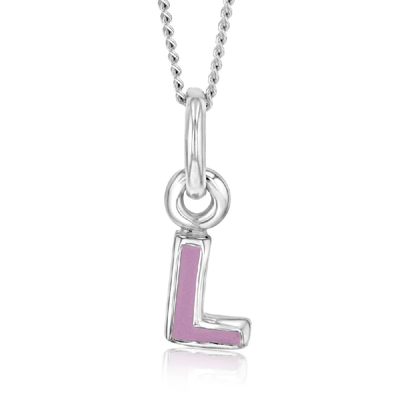 Exclusive Jewelry Offers – Sparkle For Less Sterling Silver Pink Enamel Initial "L" Pendant Exclusive Jewelry Offers – Sparkle For Less Sterling Silver Pink Enamel Initial "L" Pendant
