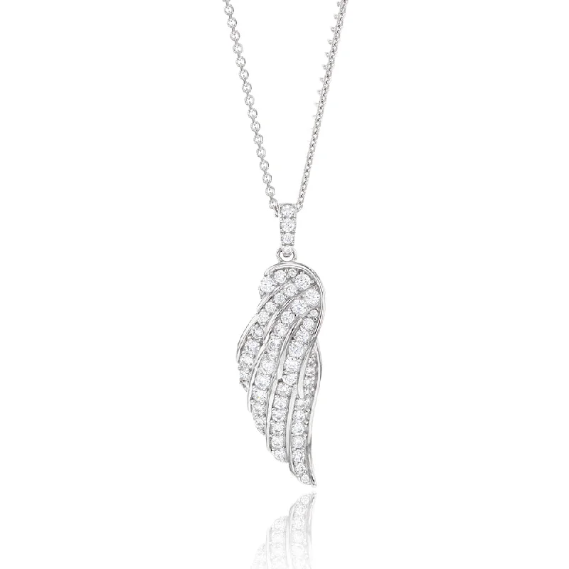 Seasonal Jewelry Sale – Upgrade Your Collection Sterling Silver Rhodium Plated Cubic Zirconia On Angel Wings Pendant On 40+5cm Chain Seasonal Jewelry Sale – Upgrade Your Collection Sterling Silver Rhodium Plated Cubic Zirconia On Angel Wings Pendant On 40+5cm Chain