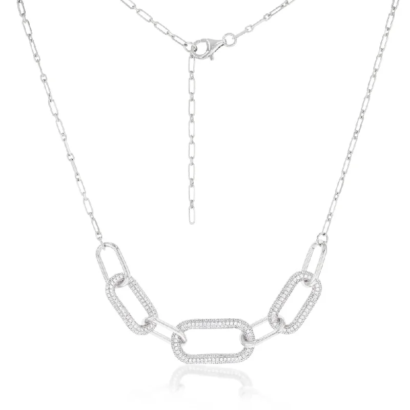 Limited-Stock Jewelry Sale – Once It's Gone, It's Gone Sterling Silver Rhodium Plated White Cubic Zirconia On Links 40+5cm Chain Limited-Stock Jewelry Sale – Once It's Gone, It's Gone Sterling Silver Rhodium Plated White Cubic Zirconia On Links 40+5cm Chain