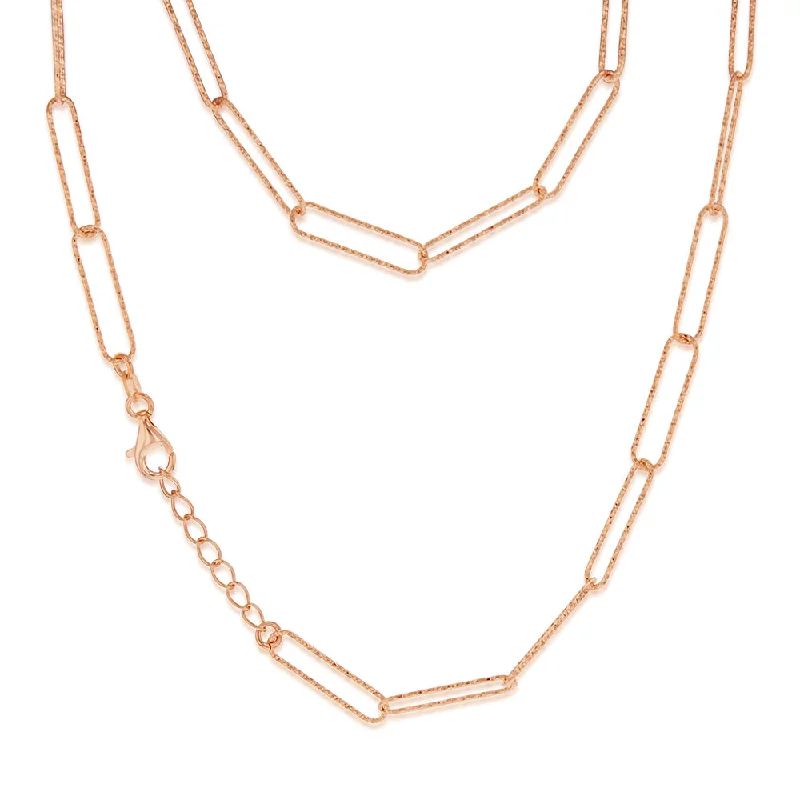 Shop Signature Jewelry Styles At Exclusive Prices Sterling Silver Rose Gold Plated Textured Paperclip 41cm Chain Shop Signature Jewelry Styles At Exclusive Prices Sterling Silver Rose Gold Plated Textured Paperclip 41cm Chain
