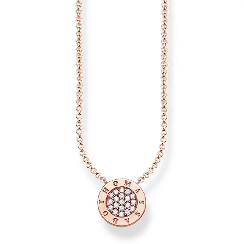 Classic And Modern Jewelry Styles On Sale Sterling Silver Rose Gold Plated Thomas Sabo Classic Pave Necklace Classic And Modern Jewelry Styles On Sale Sterling Silver Rose Gold Plated Thomas Sabo Classic Pave Necklace