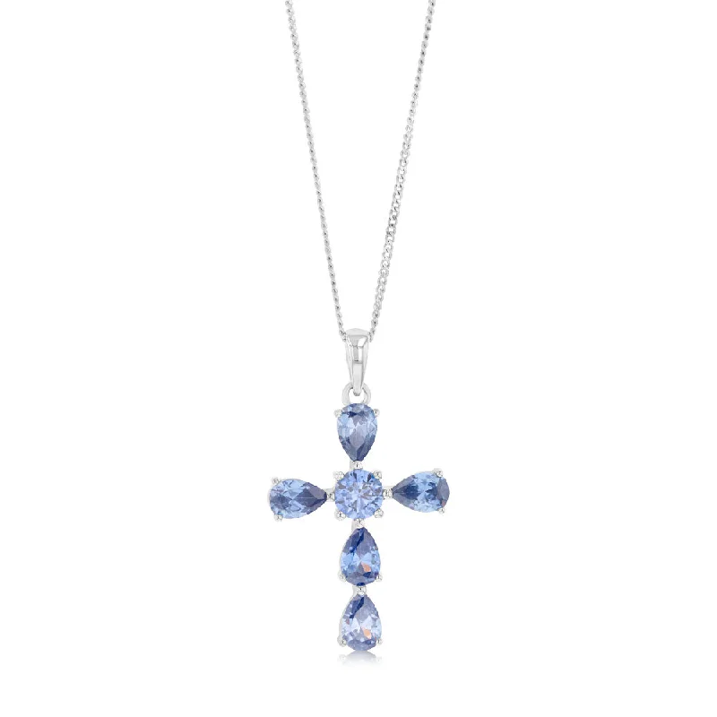 Grab Your Dream Jewelry At The Lowest Prices Sterling Silver Tanzanite Colour Zirconia Cross Pendant Grab Your Dream Jewelry At The Lowest Prices Sterling Silver Tanzanite Colour Zirconia Cross Pendant