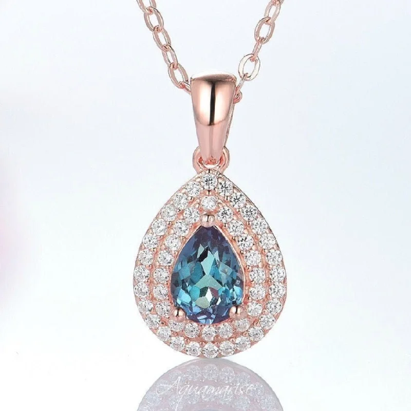 Grab Your Favorite Jewelry At The Lowest Prices Scarlett Teardrop Alexandrite Necklace- 14K Rose Gold Vermeil Grab Your Favorite Jewelry At The Lowest Prices Scarlett Teardrop Alexandrite Necklace- 14K Rose Gold Vermeil