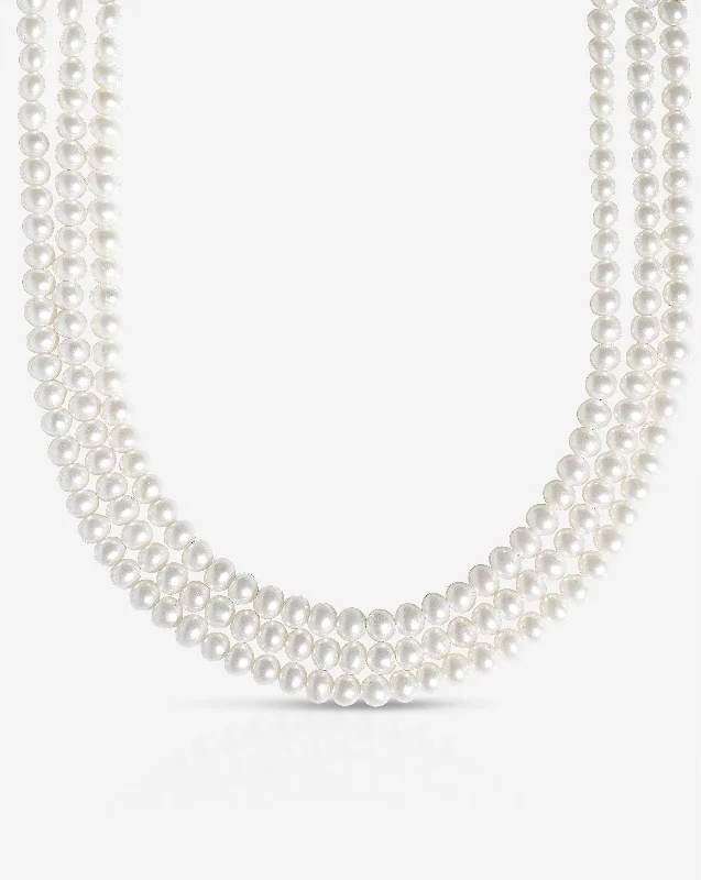 Fine Jewelry, Limited-Time Offers Available Three Row Pearl Choker