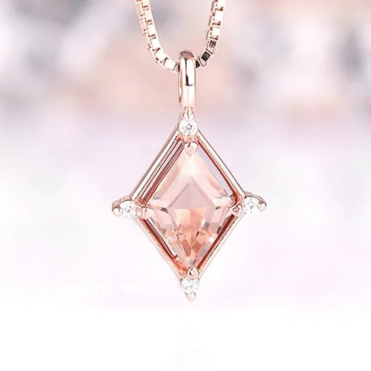 Everyday Jewelry Essentials Now On Sale Unique Kite Morganite Necklace- 14K Rose Gold Vermeil Everyday Jewelry Essentials Now On Sale Unique Kite Morganite Necklace- 14K Rose Gold Vermeil