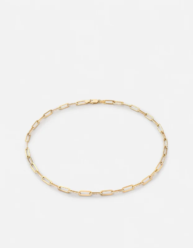 Fashion-Forward Jewelry At Exclusive Discounts Volt Link Choker, 14k Gold Pavé