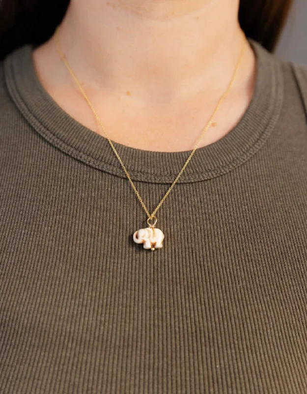 Exclusive Jewelry Offers – Sparkle For Less White Turquoise Baby Elephant Necklace