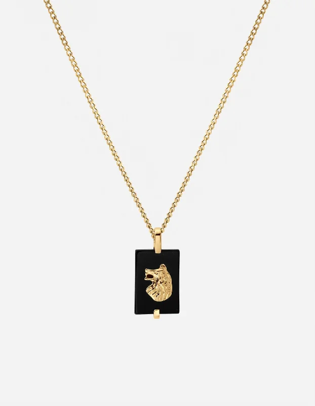 Handcrafted Jewelry Sale – Unique Designs At Low Prices Wolf Onyx Necklace, Gold Vermeil