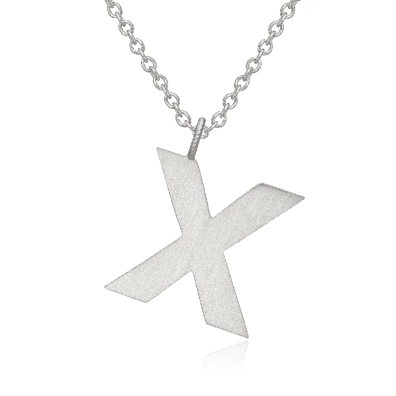 Personalized Jewelry At Special Discount Rates Letter X Silver Necklace