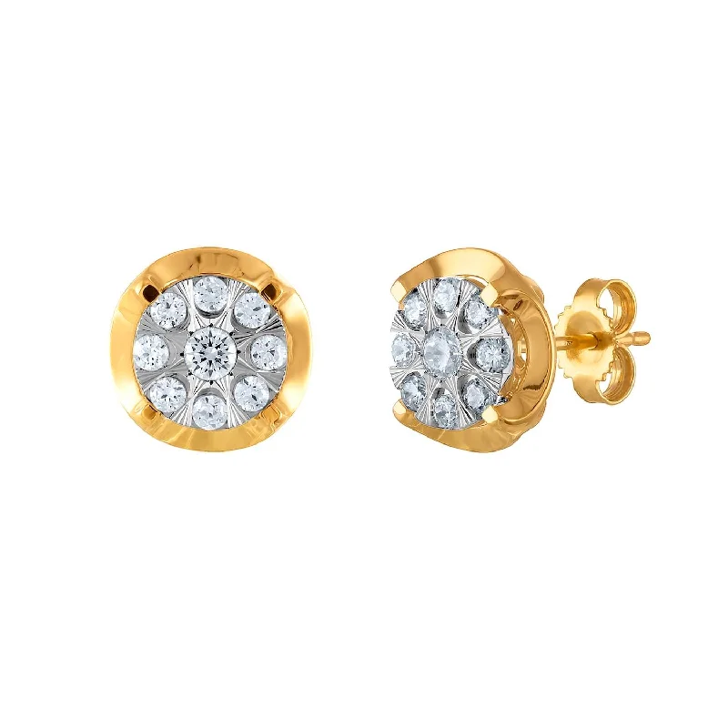 Fashion-Forward Jewelry At Incredible Prices 1/2 CTW Diamond Cluster Earrings in 10KT White and Yellow Gold Fashion-Forward Jewelry At Incredible Prices 1/2 CTW Diamond Cluster Earrings in 10KT White and Yellow Gold