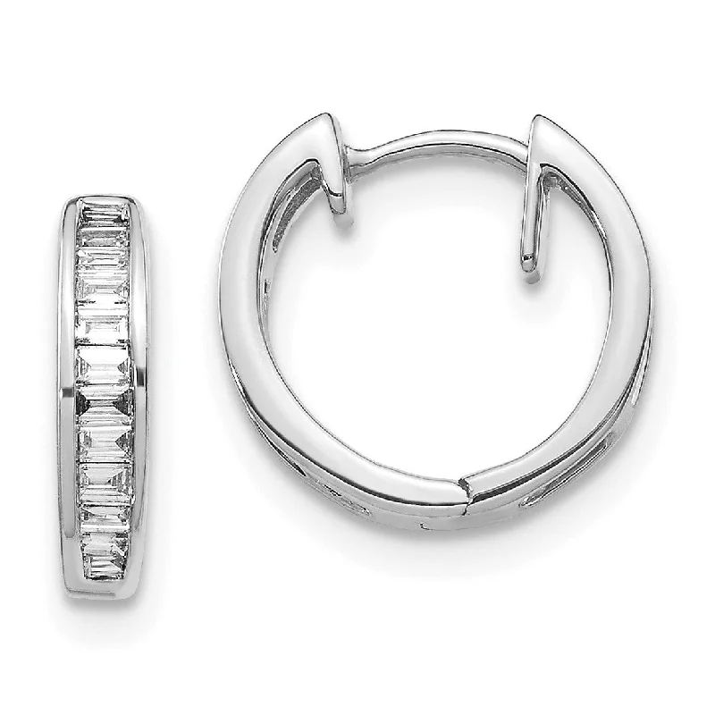 Flash Sale On Elegant Jewelry – Don't Miss Out 1/4 CTW Diamond Hoop Earrings in 14KT White Gold Flash Sale On Elegant Jewelry – Don't Miss Out 1/4 CTW Diamond Hoop Earrings in 14KT White Gold