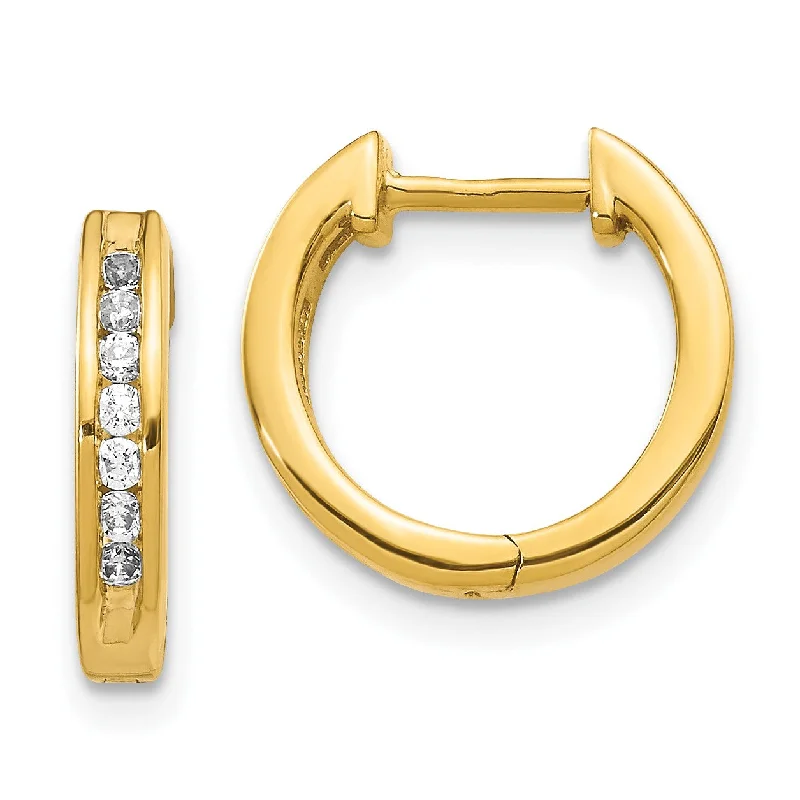 Shop Handcrafted Jewelry At Special Promotional Rates 1/4 CTW Diamond Hoop Earrings in 14KT Yellow Gold Shop Handcrafted Jewelry At Special Promotional Rates 1/4 CTW Diamond Hoop Earrings in 14KT Yellow Gold