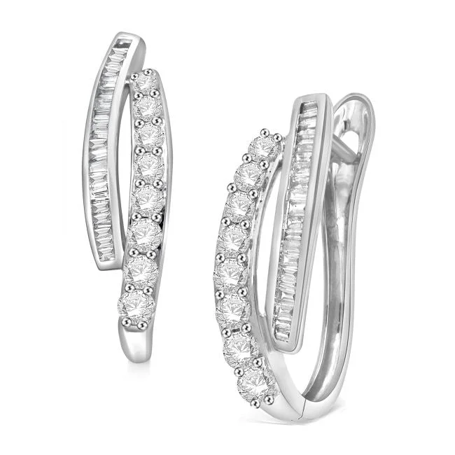 Affordable Luxury Jewelry For Every Occasion 1 CTW Diamond Hoop Earrings in 10KT White Gold Affordable Luxury Jewelry For Every Occasion 1 CTW Diamond Hoop Earrings in 10KT White Gold