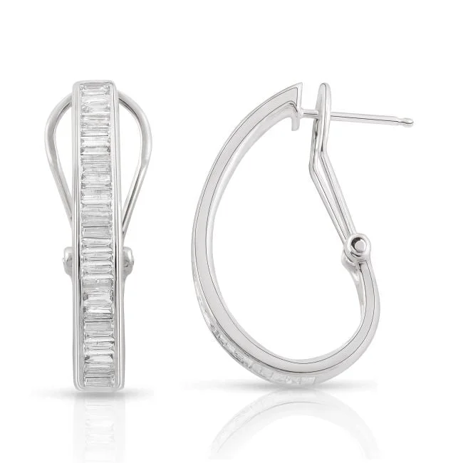Bestselling Jewelry At Special Promotional Rates 1 CTW Diamond Hoop Earrings in 14KT White Gold Bestselling Jewelry At Special Promotional Rates 1 CTW Diamond Hoop Earrings in 14KT White Gold