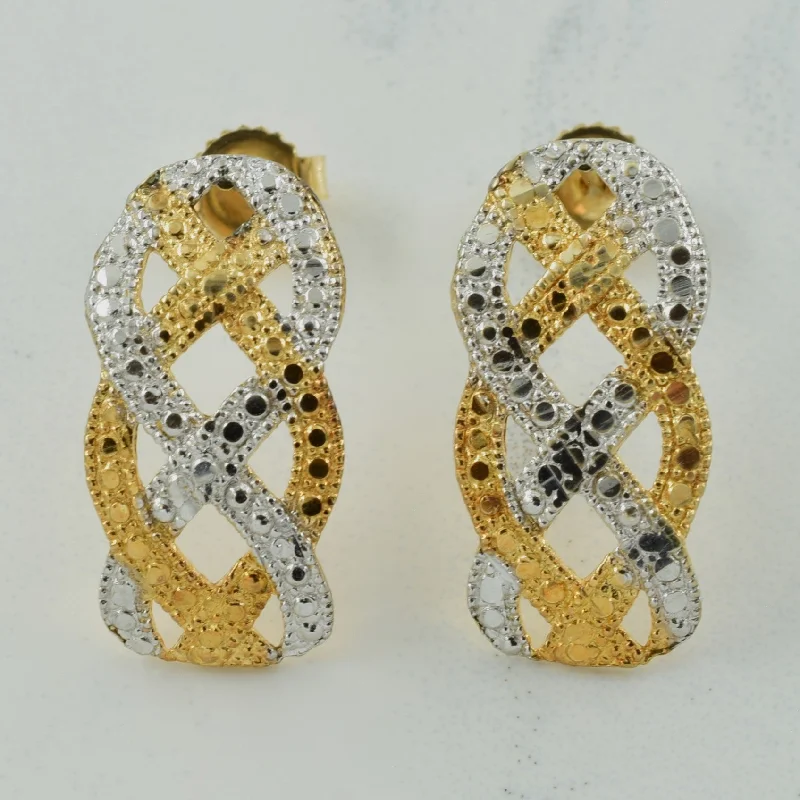 Grab Your Favorite Jewelry At The Lowest Prices 10k Two Tone Gold Drop Stud Earrings Grab Your Favorite Jewelry At The Lowest Prices 10k Two Tone Gold Drop Stud Earrings
