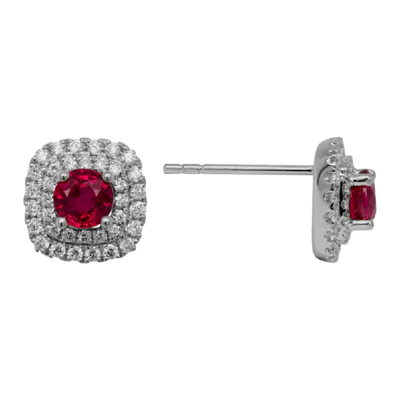 Flash Sale On Stunning Jewelry – Don't Miss Out 14k Gold Ruby and Diamond Halo Stud Earrings Flash Sale On Stunning Jewelry – Don't Miss Out 14k Gold Ruby and Diamond Halo Stud Earrings
