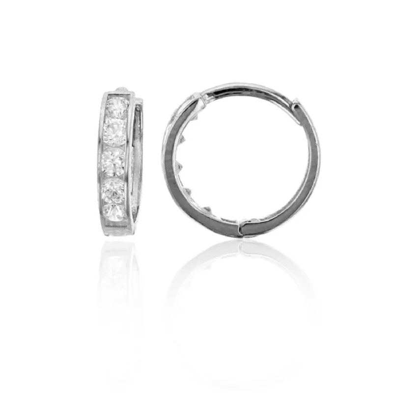 Exclusive Jewelry Bundles At Discounted Prices 14KT White Gold Cubic Zirconia 2X10MM Huggie Earrings Exclusive Jewelry Bundles At Discounted Prices 14KT White Gold Cubic Zirconia 2X10MM Huggie Earrings