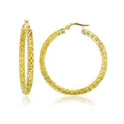 Clearance Sale On High-End Jewelry Collections 14KT Yellow Gold 3X35MM Filigree Hoop Earrings Clearance Sale On High-End Jewelry Collections 14KT Yellow Gold 3X35MM Filigree Hoop Earrings