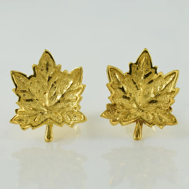 Special Deals On Handcrafted And Designer Jewelry 18k Yellow Gold Maple Leaf Stud Earrings Special Deals On Handcrafted And Designer Jewelry 18k Yellow Gold Maple Leaf Stud Earrings