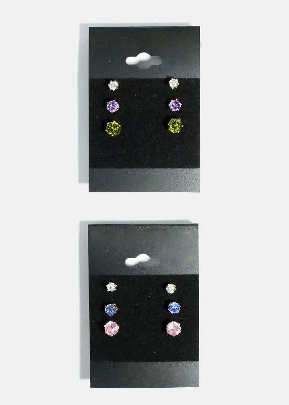 Sparkle More For Less – Jewelry Sale Happening Now 3-Pair Multi Size & Multi Color Rhinestone Stud Earrings Sparkle More For Less – Jewelry Sale Happening Now 3-Pair Multi Size & Multi Color Rhinestone Stud Earrings
