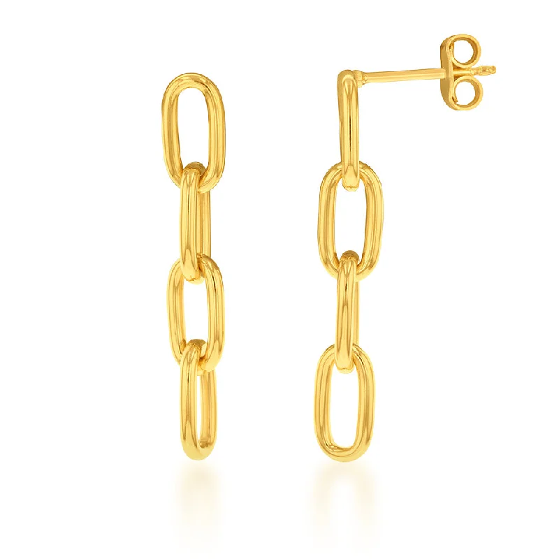 Discounted Jewelry For A Glamorous Look 9ct Silverfilled Yellow Gold Paperclip Link Drop Earrings Discounted Jewelry For A Glamorous Look 9ct Silverfilled Yellow Gold Paperclip Link Drop Earrings