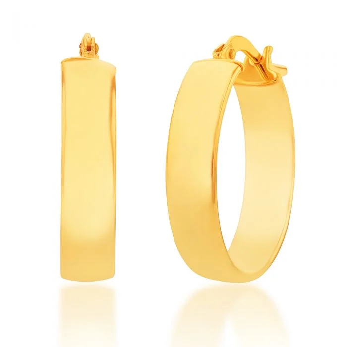 Grab Stylish Jewelry Before The Sale Ends 9ct Silverfilled Yellow Gold Plain 15mm Hoop Earrings Grab Stylish Jewelry Before The Sale Ends 9ct Silverfilled Yellow Gold Plain 15mm Hoop Earrings
