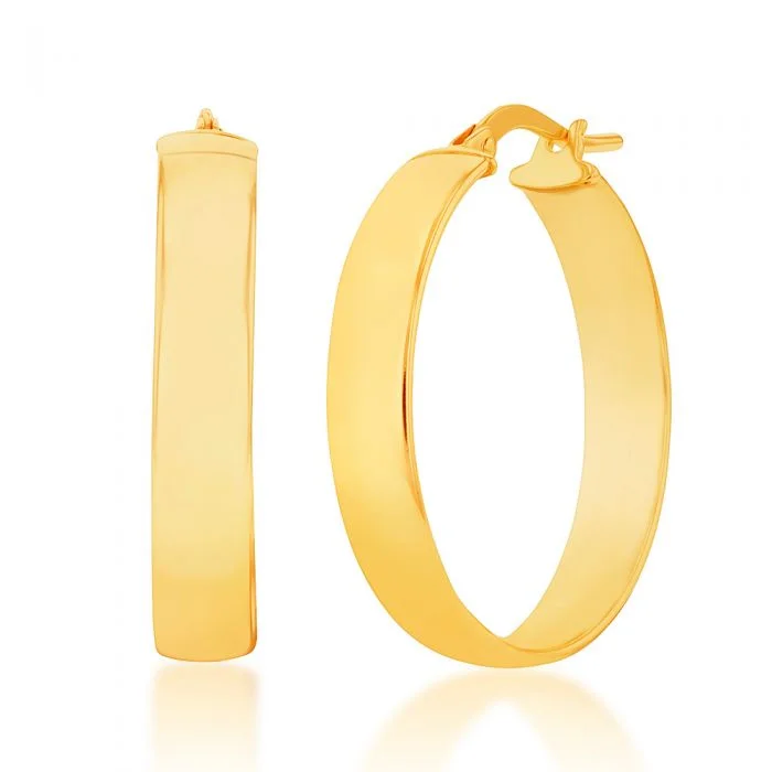 Customized Silver Jewelry For Unique Style 9ct Silverfilled Yellow Gold Plain 20mm Hoop Earrings Customized Silver Jewelry For Unique Style 9ct Silverfilled Yellow Gold Plain 20mm Hoop Earrings