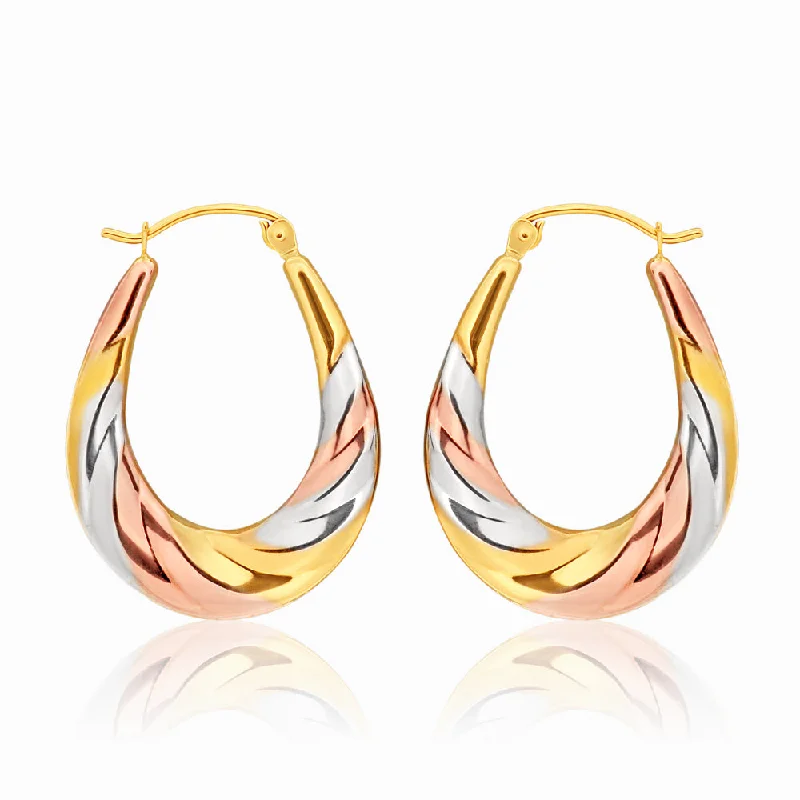 Jewelry Flash Sale – Stylish Designs At Unbeatable Rates 9ct three tone gold 13mm creoles with a twist Jewelry Flash Sale – Stylish Designs At Unbeatable Rates 9ct three tone gold 13mm creoles with a twist