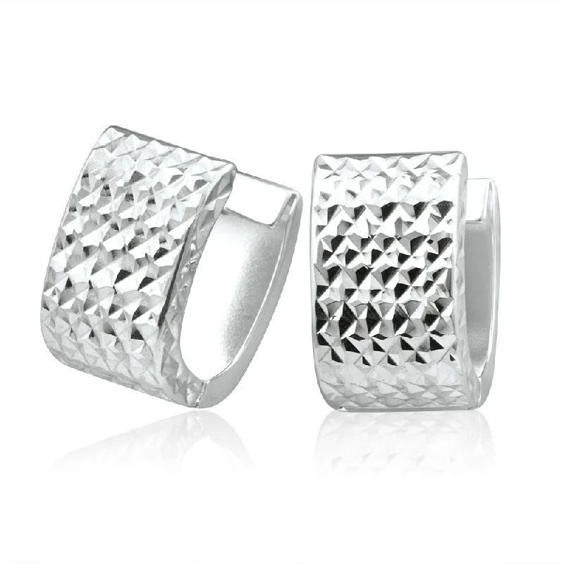 Affordable Elegance – Special Jewelry Sale Now Live 9ct White Gold Diamond Cut Hoop Huggie Earrings Affordable Elegance – Special Jewelry Sale Now Live 9ct White Gold Diamond Cut Hoop Huggie Earrings