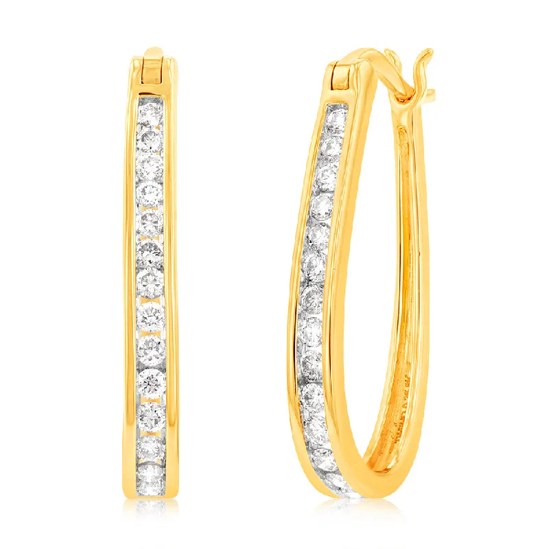 Chic, Trendy, And Affordable Jewelry Sale 9ct Yellow Gold 1/2 Carat Chanel Set Hoop Earrings with 28 Brilliant Diamonds Chic, Trendy, And Affordable Jewelry Sale 9ct Yellow Gold 1/2 Carat Chanel Set Hoop Earrings with 28 Brilliant Diamonds