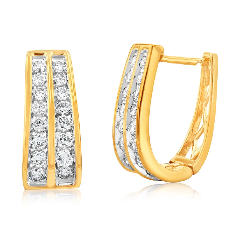 Shine Without Limits – Jewelry Sale Happening Now 9ct Yellow Gold 1 Carat Diamond Double Row Hoop Earrings Shine Without Limits – Jewelry Sale Happening Now 9ct Yellow Gold 1 Carat Diamond Double Row Hoop Earrings