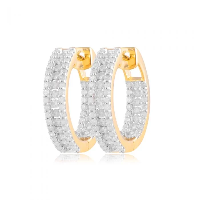Luxury Jewelry At Unbeatable Discounts 9ct Yellow Gold 1 Carat Diamond Hoop Earrings Luxury Jewelry At Unbeatable Discounts 9ct Yellow Gold 1 Carat Diamond Hoop Earrings