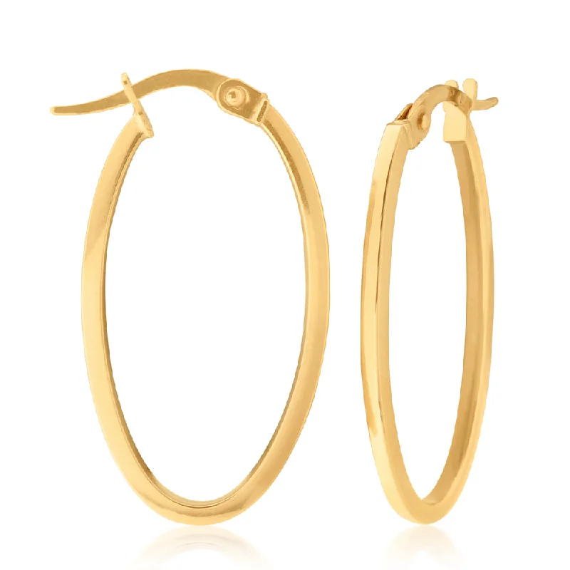 Trending Jewelry Now At Unbeatable Prices 9ct Yellow Gold 10mm Oval Plain Earrings