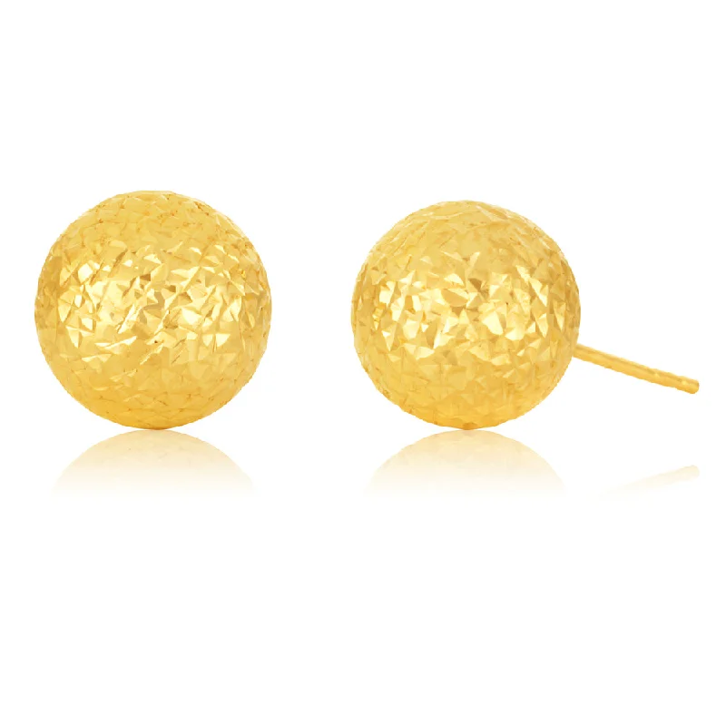 Big Discounts On Elegant Jewelry Collections 9ct Yellow Gold Diamond-Cut 10mm Ball Studs 9y Big Discounts On Elegant Jewelry Collections 9ct Yellow Gold Diamond-Cut 10mm Ball Studs 9y