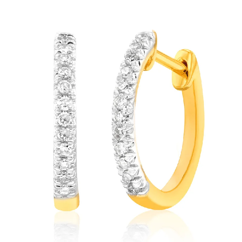 Seasonal Jewelry Clearance – Best Styles At The Lowest Prices 9ct Yellow Gold Diamond Hoop Earrings with 24 Diamonds Seasonal Jewelry Clearance – Best Styles At The Lowest Prices 9ct Yellow Gold Diamond Hoop Earrings with 24 Diamonds