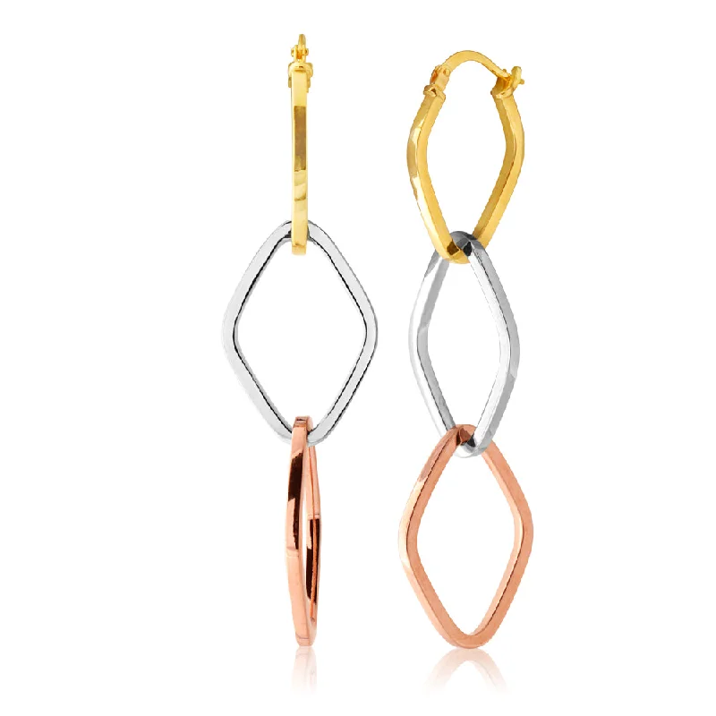 Grab Exquisite Jewelry At The Lowest Prices 9ct Yellow Gold Silver Filled 3 Oval Ring Drop Earrings Grab Exquisite Jewelry At The Lowest Prices 9ct Yellow Gold Silver Filled 3 Oval Ring Drop Earrings