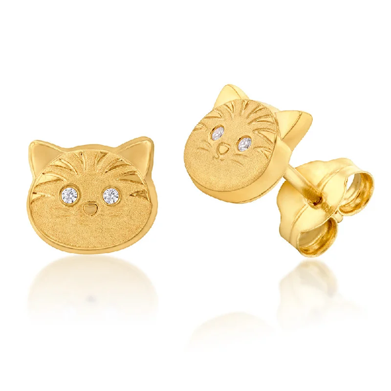 Shop Modern Jewelry Collections With Exclusive Discounts 9ct Yellow Gold Zirconia Cat Head Studs Shop Modern Jewelry Collections With Exclusive Discounts 9ct Yellow Gold Zirconia Cat Head Studs