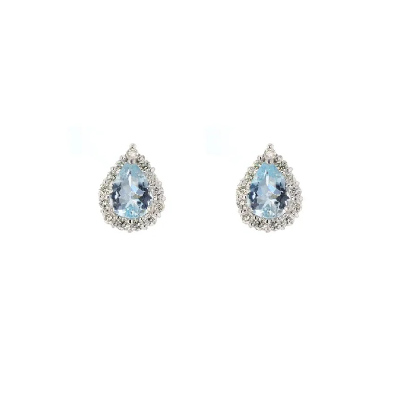 Elegant Jewelry, Exclusive Prices – Shop Now Aquamarine & Diamond Halo Stud Earrings Elegant Jewelry, Exclusive Prices – Shop Now Aquamarine & Diamond Halo Stud Earrings