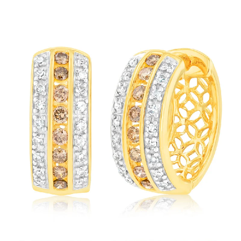 Stunning Statement Jewelry, Unbeatable Discounts Australian Diamond 9ct Yellow Gold Diamond Hoop Earrings Stunning Statement Jewelry, Unbeatable Discounts Australian Diamond 9ct Yellow Gold Diamond Hoop Earrings