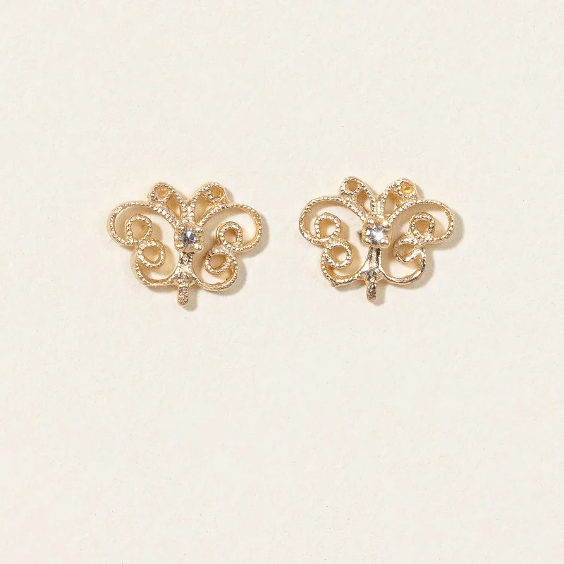 Unmissable Deals On Handmade Jewelry Collections Butterfly Diamond Stud Earrings | 0.02ctw | Unmissable Deals On Handmade Jewelry Collections Butterfly Diamond Stud Earrings | 0.02ctw |