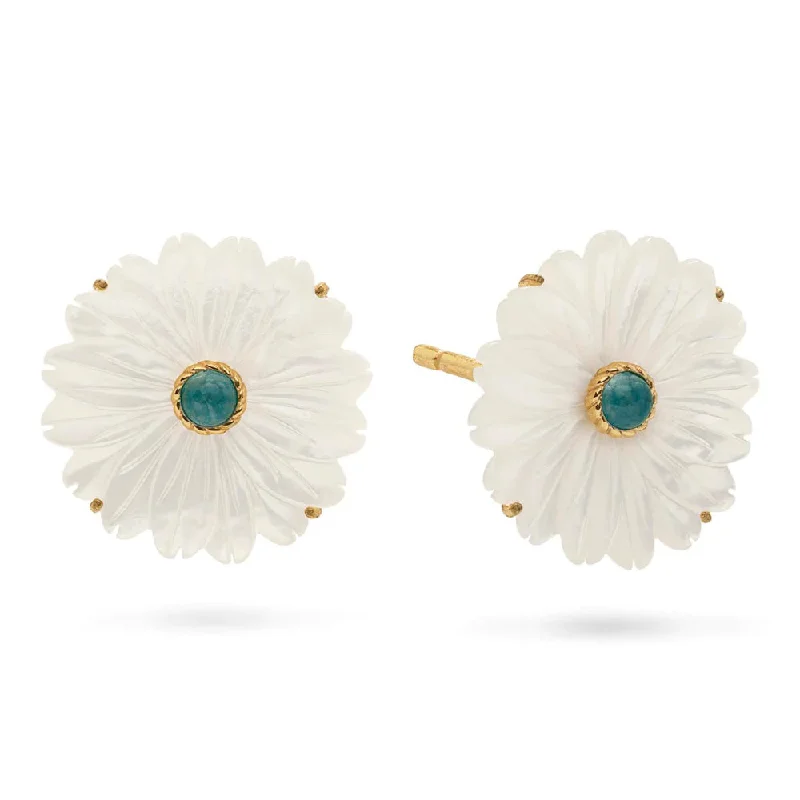 Modern Jewelry At Exclusive Discounts – Shop Today Capucine de Wulf Mermaid Garden Flower Stud Earrings In Mother of Pearl and Ocean Jade Modern Jewelry At Exclusive Discounts – Shop Today Capucine de Wulf Mermaid Garden Flower Stud Earrings In Mother of Pearl and Ocean Jade