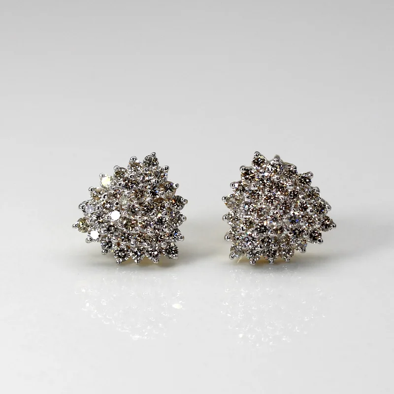 Premium Jewelry Now Available At Special Discounts Cluster Diamond Stud Earrings | 1.28ctw | Premium Jewelry Now Available At Special Discounts Cluster Diamond Stud Earrings | 1.28ctw |