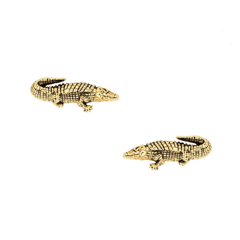 Trendy Minimalist Jewelry For Everyday Wear Crocodile Studs
