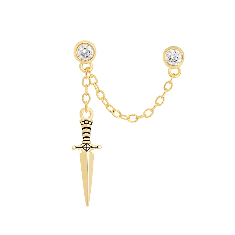 Shop Jewelry That Shines Without The High Price Dagger Double Stud Chain Earring