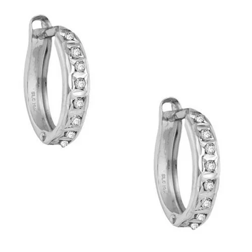 Limited-Time Offer On Premium Jewelry Collections Diamond Fascination 14KT White Gold 12MM Diamond Accent Hoop Earrings Limited-Time Offer On Premium Jewelry Collections Diamond Fascination 14KT White Gold 12MM Diamond Accent Hoop Earrings