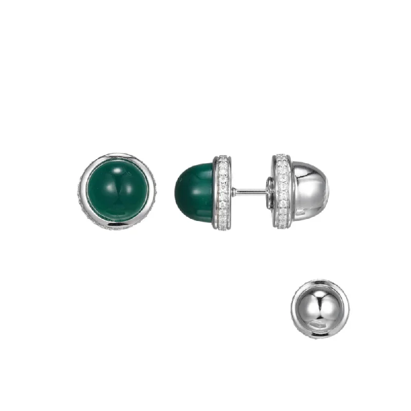 Seasonal Jewelry Sale – Upgrade Your Style Today Elle Sterling Silver "Pivot" Green Agate Cabochon Stud Earrings Seasonal Jewelry Sale – Upgrade Your Style Today Elle Sterling Silver "Pivot" Green Agate Cabochon Stud Earrings