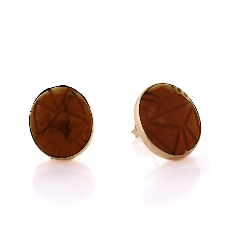 Personalized Jewelry At Special Discount Rates Estate 14k Yellow Gold Oval Agate Scarab Stud Earrings Personalized Jewelry At Special Discount Rates Estate 14k Yellow Gold Oval Agate Scarab Stud Earrings